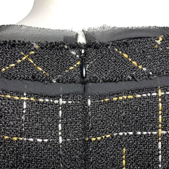 SARA CAMPBELL Metallic Windowpane Feather Trim Top - Picture 6 of 10